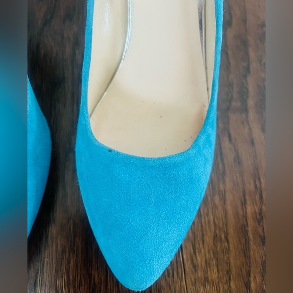 Beautiful size 7.5 blue leather INC heels - Picture 8 of 9
